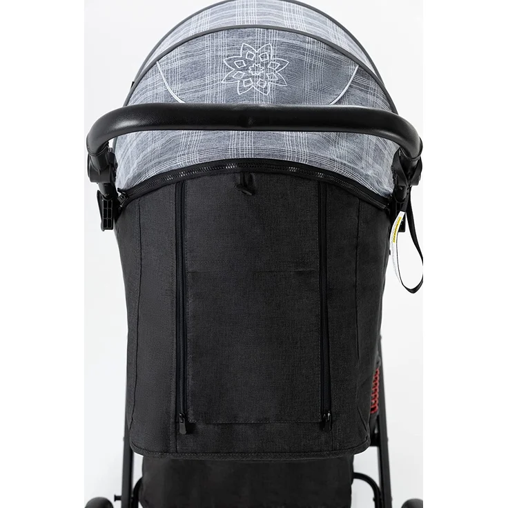 Daliya® Rapidy Buggy / Kinderwagen 0-36 Monate / Sportwagen mit Liegeposition / Wickeltasche, Winterfußsack, Ess- & Spieltisch und mehr Grau mit Muster – Schwarz – Bild 7
