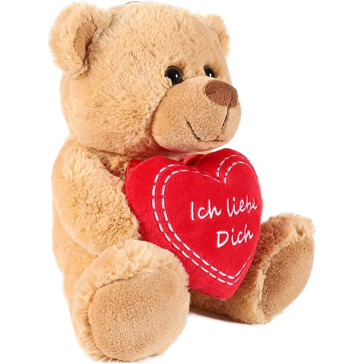 Teddy Kuscheltier mit Herz - Ich liebe Dich - Teddybär in Hellbraun – Bild 2