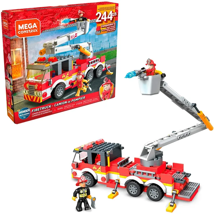 Mega Construx GLK54 - Feuerwehrauto und Figur (244 Stück), Spielzeug ab 5 Jahren