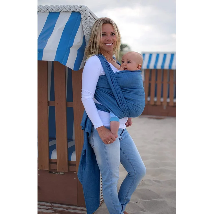 AMAZONAS Babytragetuch Carry Sling Denim - 510 cm 0-3 Jahre bis 15 kg in Blau – Bild 2