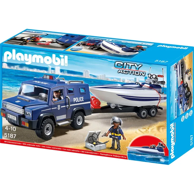 Playmobil 5187 - Polizei-Truck mit Speedboot