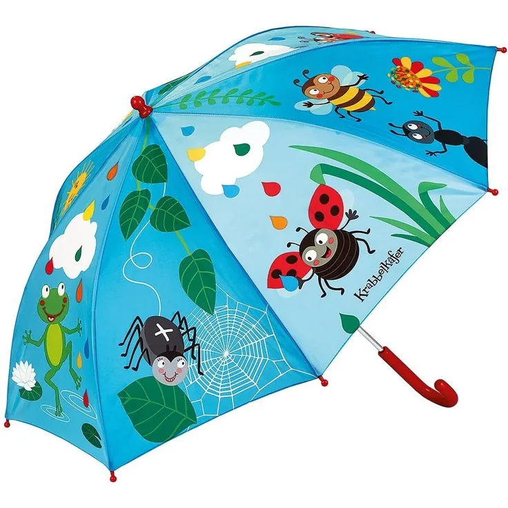 moses. Krabbelkäfer Regenschirm Bunte Tropfen , Schirm für Kinder im farbenfrohen Design , Ø 72 cm