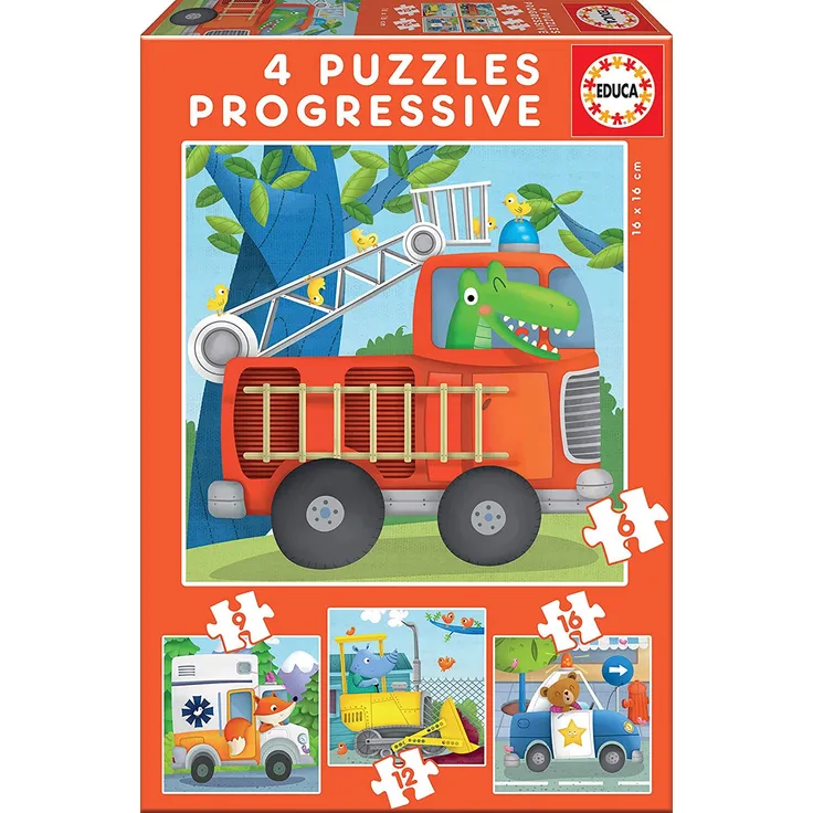Educa 17144 - Progressive Puzzles Rescue Patrol 6+9+12+16"