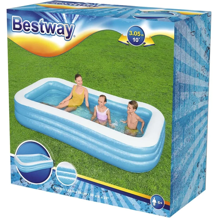 Bestway 'Family Pool Deluxe', 305 x 183 x 56 cm, ab 6 Jahren, stabile Konstruktion – Bild 2