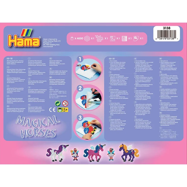 Hama 3138 - Geschenkpackung Zauberhafte Pferde, ca. 4000 Bügelperlen, 2 Stiftplatten und Zubehör - Preisvergleich – Bild 2
