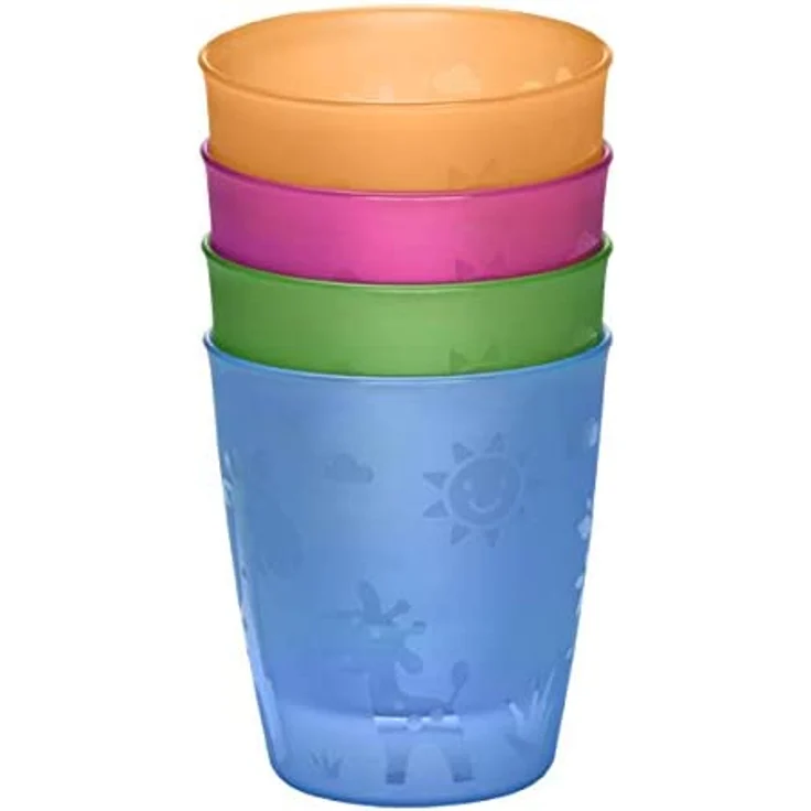 NIP Kindertrinkbecher für Kleinkinder und Babys, mit niedlichem Motiv, BPA-frei, Made in Germany, 4er Set, ab 2 Jahren – Bild 2