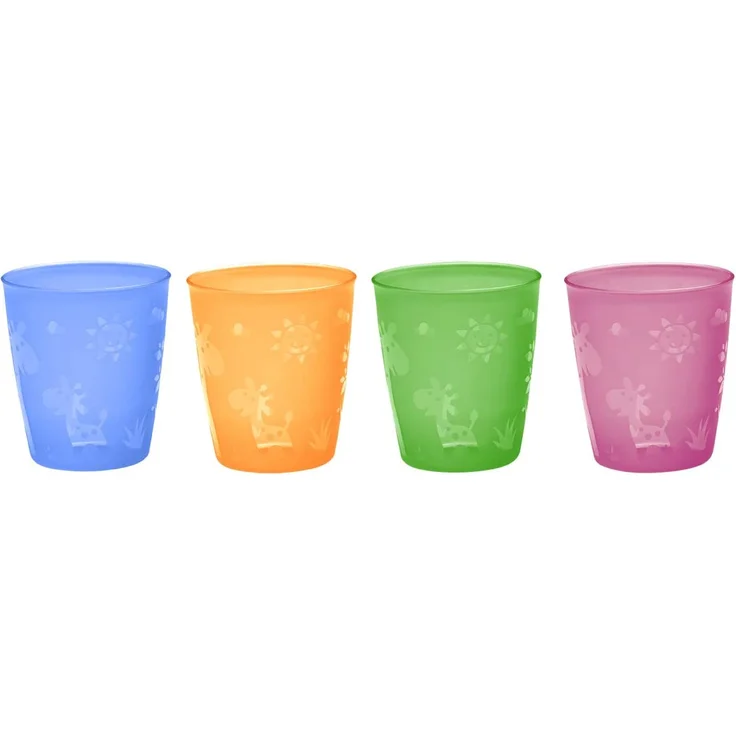 NIP Kindertrinkbecher für Kleinkinder und Babys, mit niedlichem Motiv, BPA-frei, Made in Germany, 4er Set, ab 2 Jahren – Bild 1