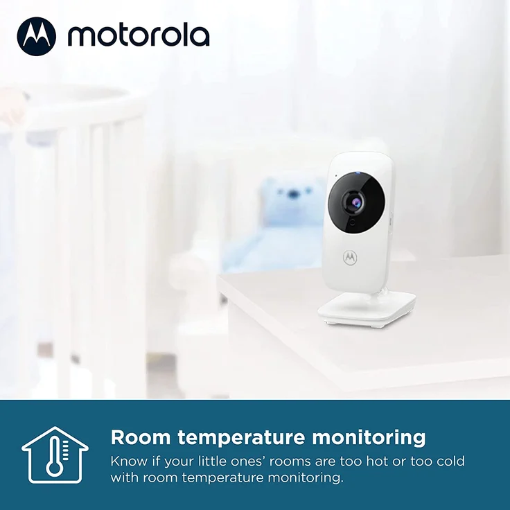 Motorola Nursery VM482 - Babyphone mit Kamera - 2. 4 Zoll Farbdisplay - Infrarot Nachtsicht - Digitaler Zoom - Temperatur - Weiß – Bild 3
