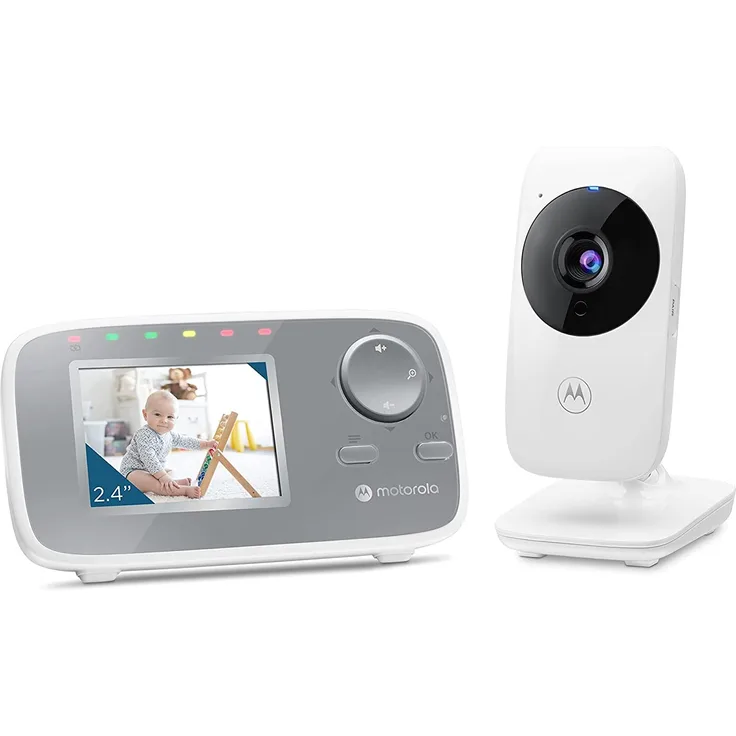 Motorola Nursery VM482 - Babyphone mit Kamera - 2. 4 Zoll Farbdisplay - Infrarot Nachtsicht - Digitaler Zoom - Temperatur - Weiß