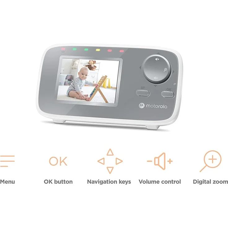 Motorola Nursery VM482 - Babyphone mit Kamera - 2. 4 Zoll Farbdisplay - Infrarot Nachtsicht - Digitaler Zoom - Temperatur - Weiß – Bild 11