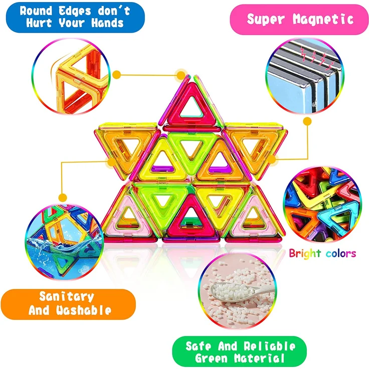 Magnetische Bausteine Spielzeug ab 3 4 5 6 Jahre alte Mädchen Junge Spielzeug für Kinder im Alter von 3 - 6 Jungen Mädchen Weihnachten Geburtstagsgeschenke – Bild 4