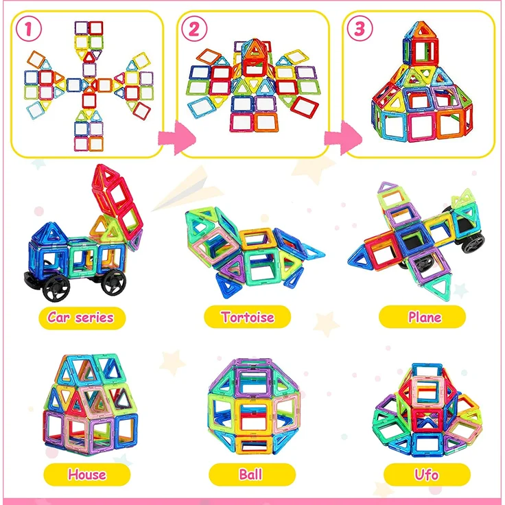 Magnetische Bausteine Spielzeug ab 3 4 5 6 Jahre alte Mädchen Junge Spielzeug für Kinder im Alter von 3 - 6 Jungen Mädchen Weihnachten Geburtstagsgeschenke – Bild 2