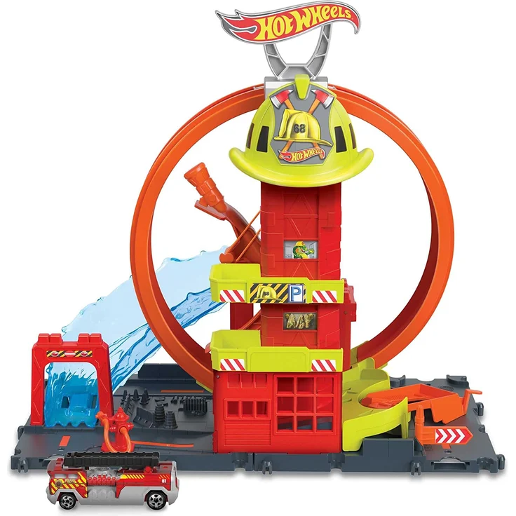 Hot Wheels City Super Fire Station Feuerwache 4 Jahr(e) Mehrfarbig Kunststoff – Bild 1