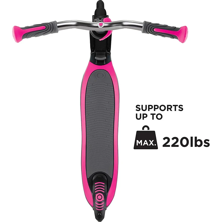 Globber Flow Foldable Tretroller, faltbar, Unisex, 473-114, schwarz/rosa, Réglable en Hauteur – Bild 7