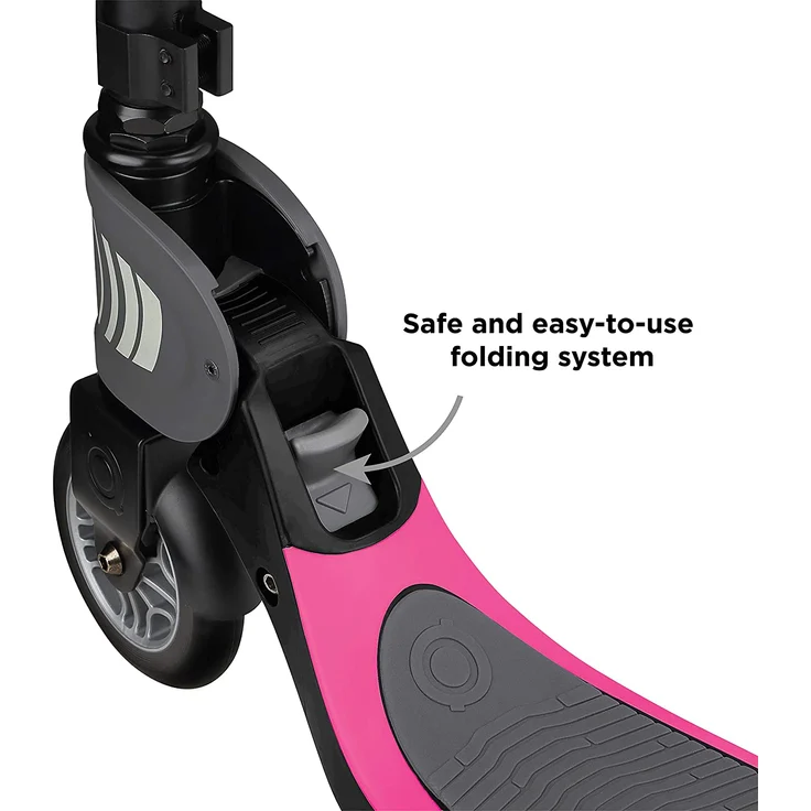 Globber Flow Foldable Tretroller, faltbar, Unisex, 473-114, schwarz/rosa, Réglable en Hauteur – Bild 8