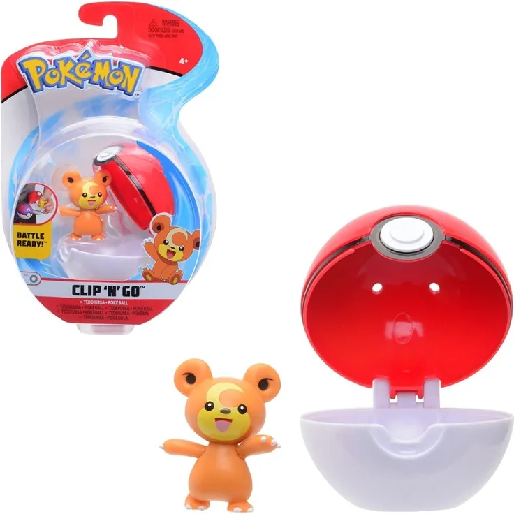 Spielfigur mit Pokeball zur Auswahl | Pokemon | Clip N Go | Action-Figuren Teddiursa