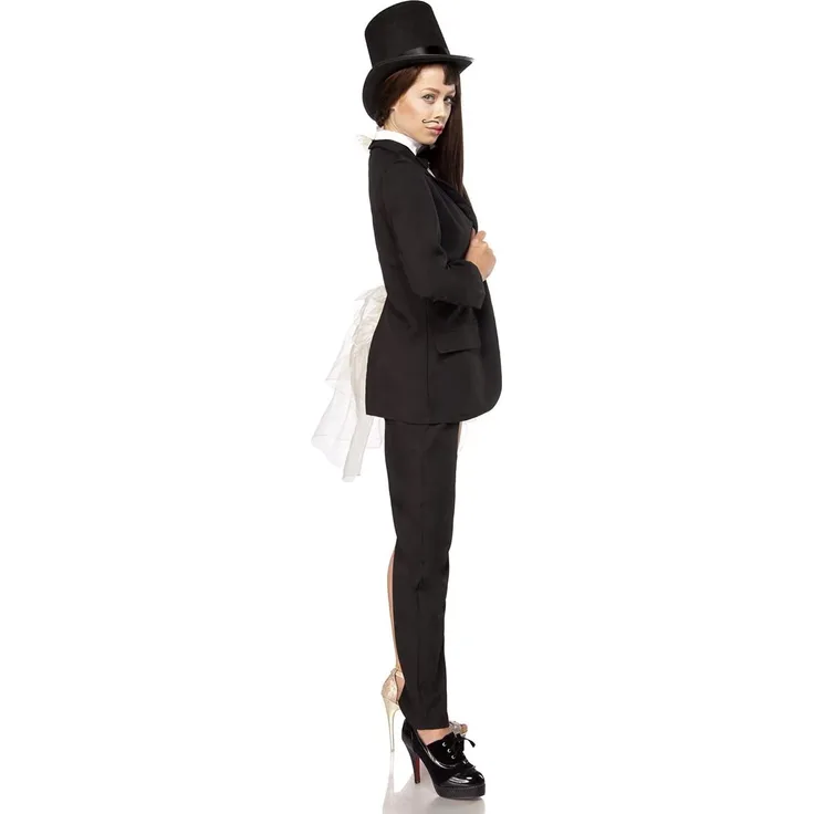 Generique - 80097 Exklusives MannFrau-Kostüm für Damen Fasching schwarz-Weiss L (40)