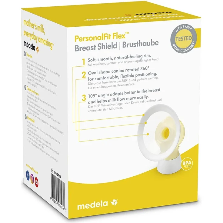 Medela PersonalFit Flex Brusthauben, innovative Flex Technologie für mehr Milch und Komfort, 2 Stück, Gr. L, 27mm – Bild 4