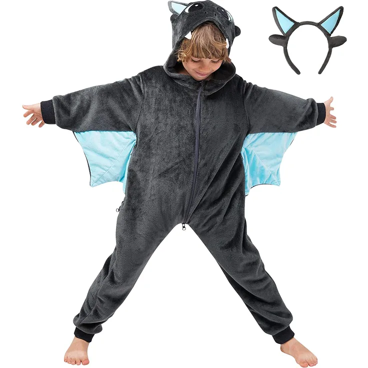 corimori 1851 Spark der Drache Kinder Jungen Mädchen Onesie Jumpsuit Anzug Kostüm Verkleidung Gr. 110-130cm Grau