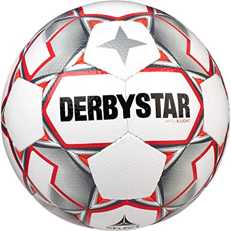 Derbystar Kinder Apus S-Light, 1158500093 Fußball, Weiss grau rot, 5 – Bild 1