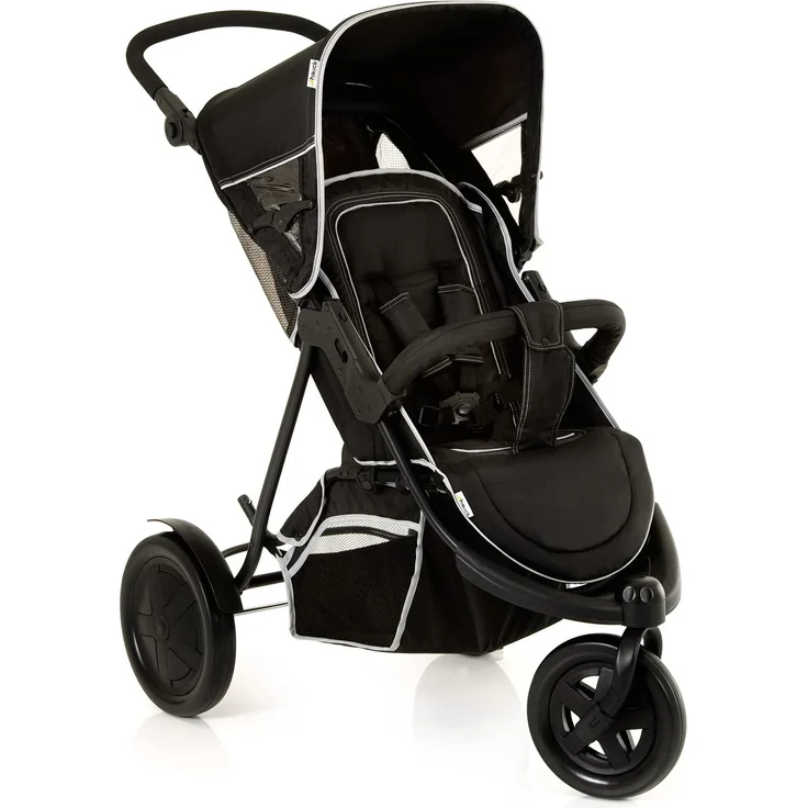Hauck Geschwister Kinderwagen Freerider / Dreirad Buggy für 2 Kinder / Sitz Unten Abnehmbar / Höhenverstellbar / Regen Verdeck inklusive / Belastbar bis 36 kg / Schmal / Leicht Faltbar / Schwarz – Bild 8
