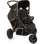 Hauck Geschwister Kinderwagen Freerider / Dreirad Buggy für 2 Kinder / Sitz Unten Abnehmbar / Höhenverstellbar / Regen Verdeck inklusive / Belastbar bis 36 kg / Schmal / Leicht Faltbar / Schwarz