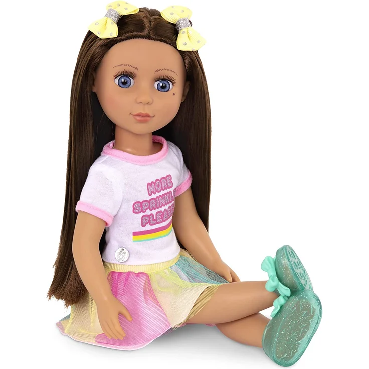 Glitter Girls Puppe Kika – Bewegliche 36 cm Puppe mit Puppenkleidung, Zubehör und braunen Langen Haaren zum Frisieren – Spielzeug ab 3 Jahren (7 Teile) – Bild 5