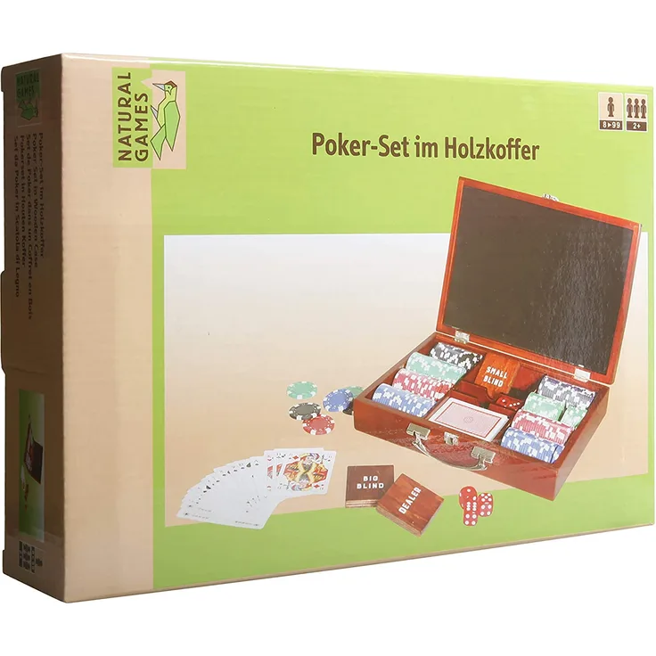 Natural Games Pokerset im Holzkoffer m