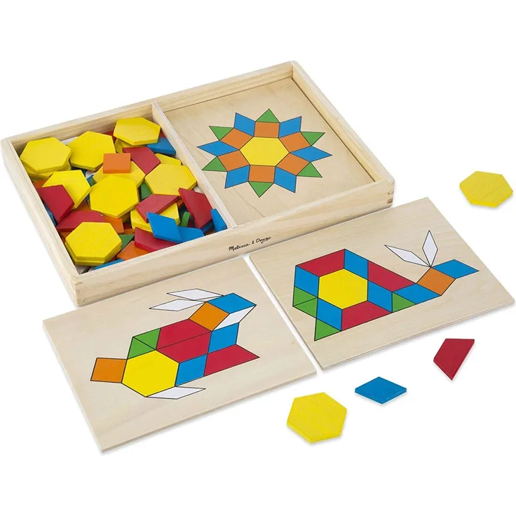 Melissa & Doug 10474 Musterblöcke und -bretter, klassisches Spielzeug, aus Holz