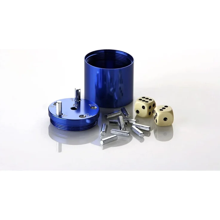 BestSaller 3005 'SUPER SIX' Aluminum, 36 Spielstäbchen & 2 Würfel, blau (1 Stück) – Bild 4