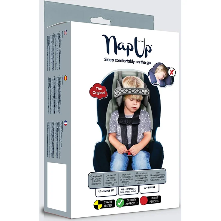 NapUp Autositz Einschlafstütze Original, grau – Bild 5