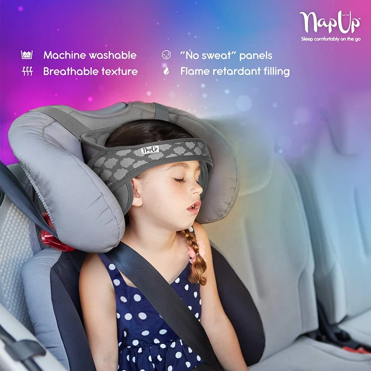 NapUp Autositz Einschlafstütze Original, grau – Bild 3
