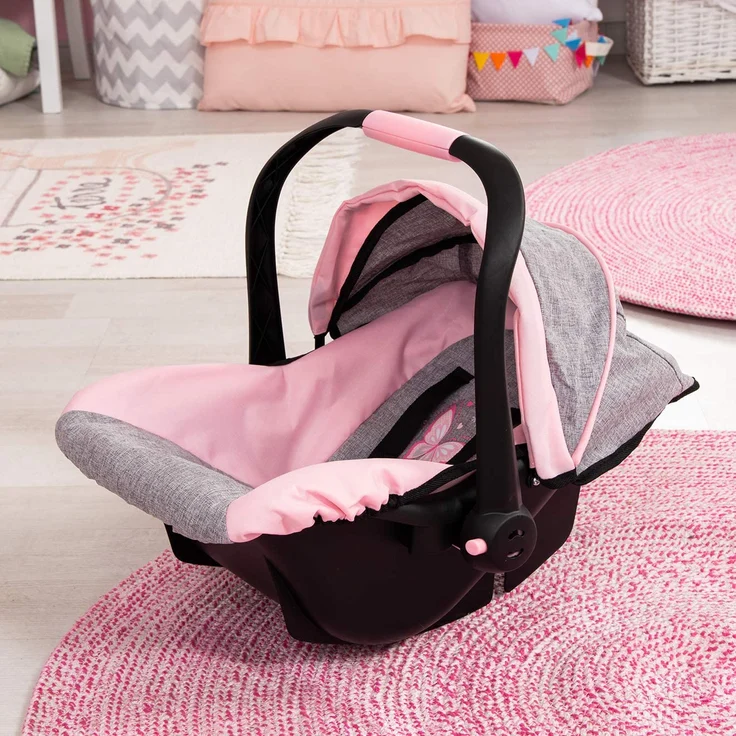 Bayer Puppenautositz mit Dach grau/rosa - Preisvergleich – Bild 5
