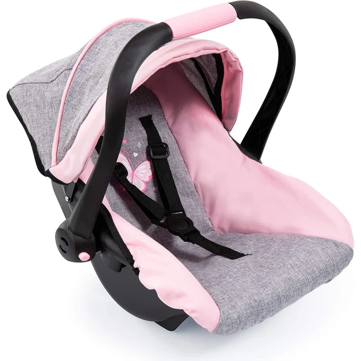 Bayer Puppenautositz mit Dach grau/rosa - Preisvergleich – Bild 1