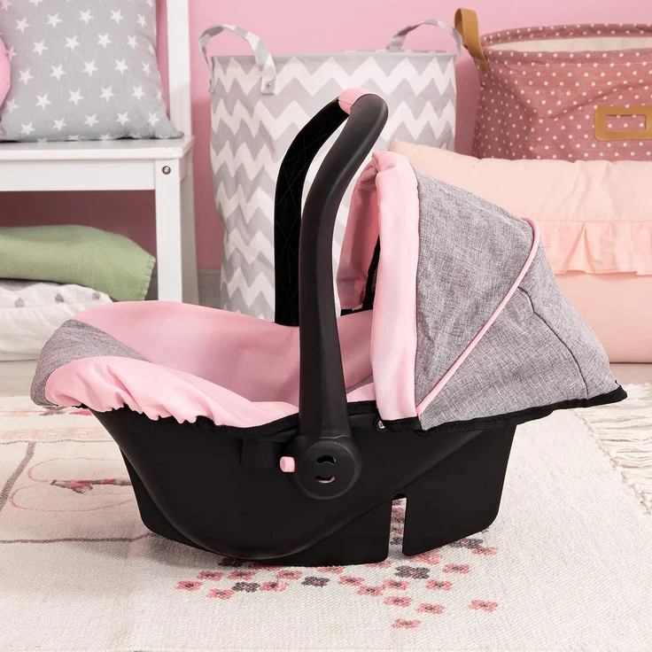 Bayer Puppenautositz mit Dach grau/rosa - Preisvergleich – Bild 6