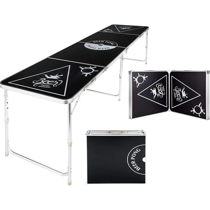 HI Beer-Pong-Klapptisch Höhenverstellbar Schwarz - Preisvergleich