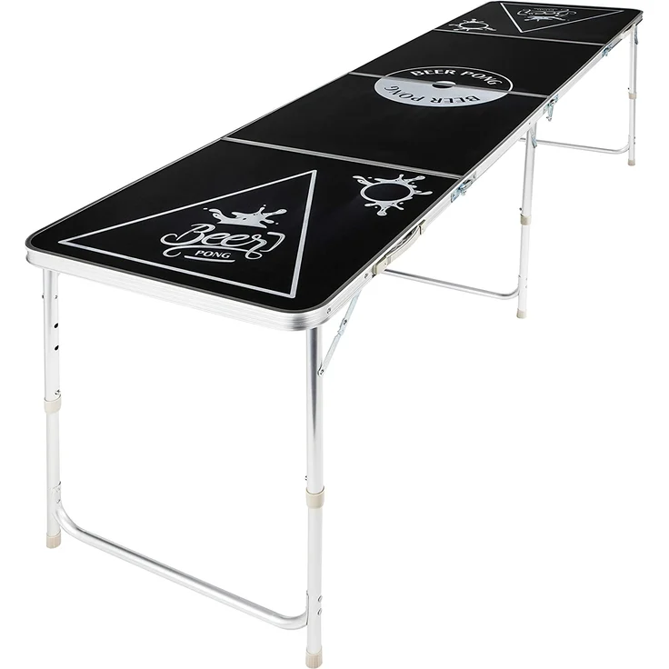 HI Beer-Pong-Klapptisch Höhenverstellbar Schwarz - Preisvergleich – Bild 4