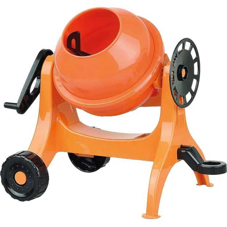 Lena 05010 Betonmischer 24 cm, Mischmaschine orange, Zementmischer für Strand und Sandkasten, Mischer mit realistischer Funktion, Sandspielzeug für kleine Bauarbeiter ab 2 Jahre