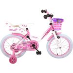 Volare Rose Kinderfahrrad - Mädchen - 16 Zoll - Pink Weiß - 95% zusammengebaut