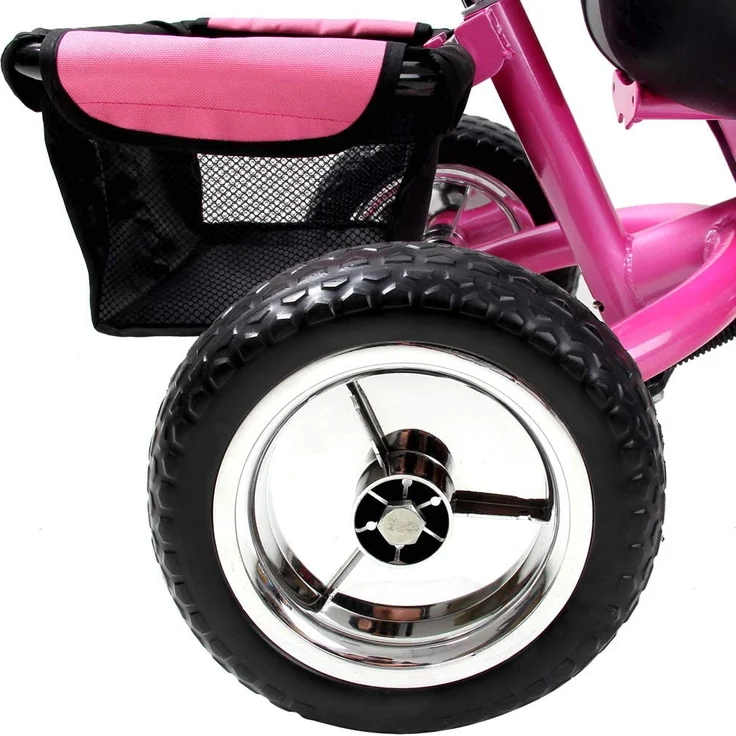 Kinder Dreirad | abnehmbare Lenkstange | Schalensitz | Sicherheitsgurt | Kinderdreirad Pink – Bild 7