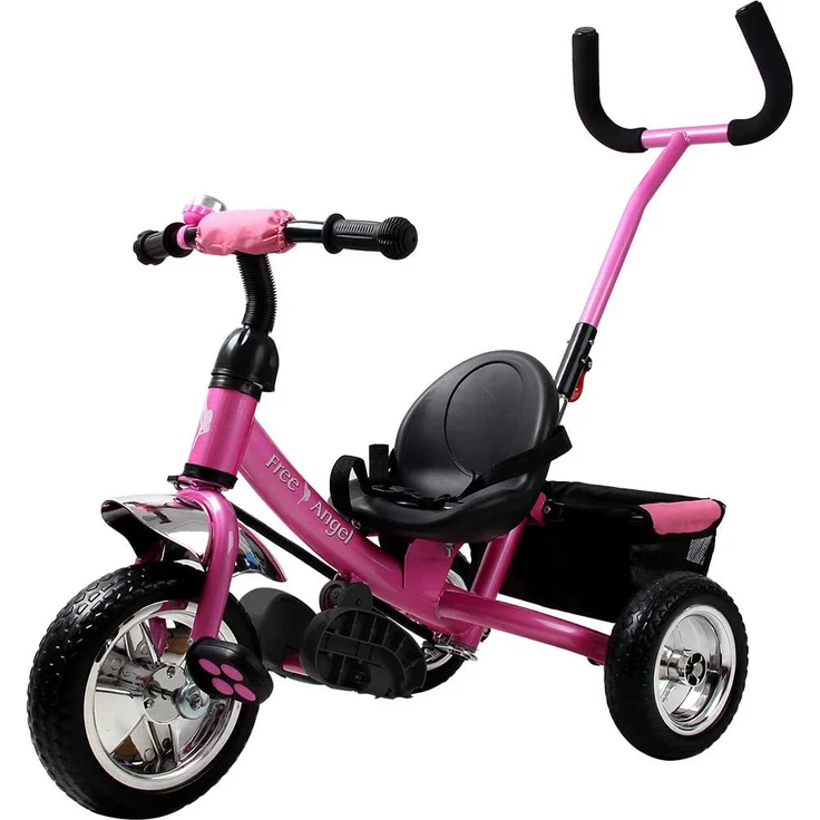 Kinder Dreirad | abnehmbare Lenkstange | Schalensitz | Sicherheitsgurt | Kinderdreirad Pink – Bild 2