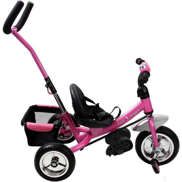 Kinder Dreirad | abnehmbare Lenkstange | Schalensitz | Sicherheitsgurt | Kinderdreirad Pink – Bild 3