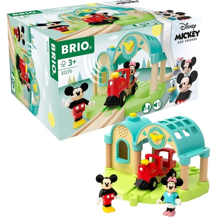 BRIO 32270 Micky Maus Bahnhof mit Aufnahmefunktion, Yellow