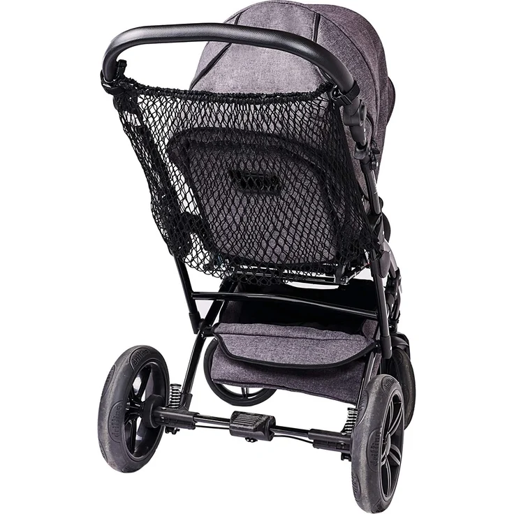 Universal Einkaufsnetz XL für Kinderwagen, Buggy, Sportwagen, Jogger und Zwillingswagen/einfacher Klickverschluss/extra großes Kinderwagennetz - Schwarz - Preisvergleich – Bild 3