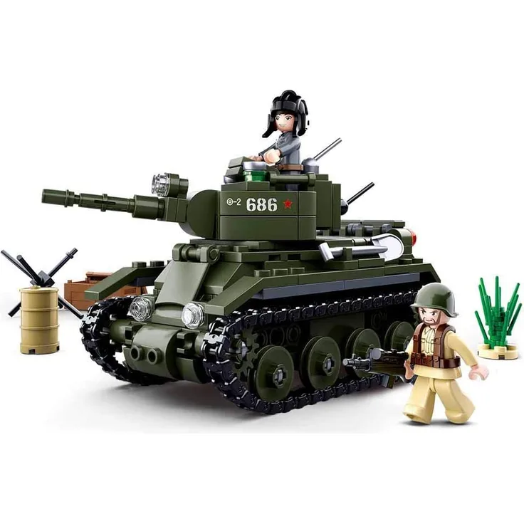 Sluban M38-B0686 WWII-BT-7 Cavalry Tank 347PCS, Multi Color