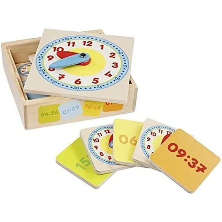 Lernuhr im Holzkasten