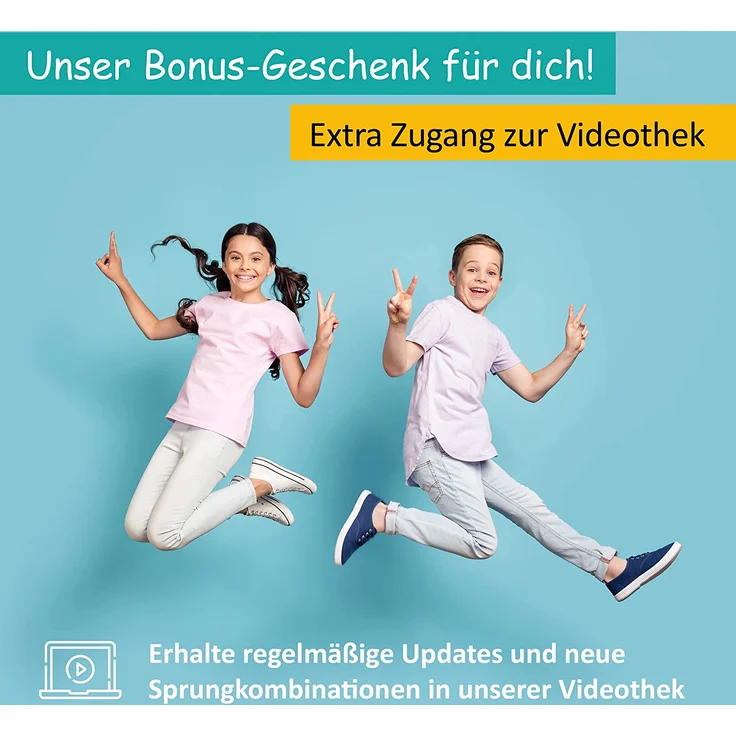 GLÜCKSWOLKE Gummitwist + Anleitung (Buch) mit 25 Spiele I Hüpfgummi für Kinder Sport I Hüpfspiele - Gummi Twist I Outdoor Gartenspiele I Spielzeug für draußen I Geschenke für Junge & Mädchen – NEU - Preisvergleich – Bild 3