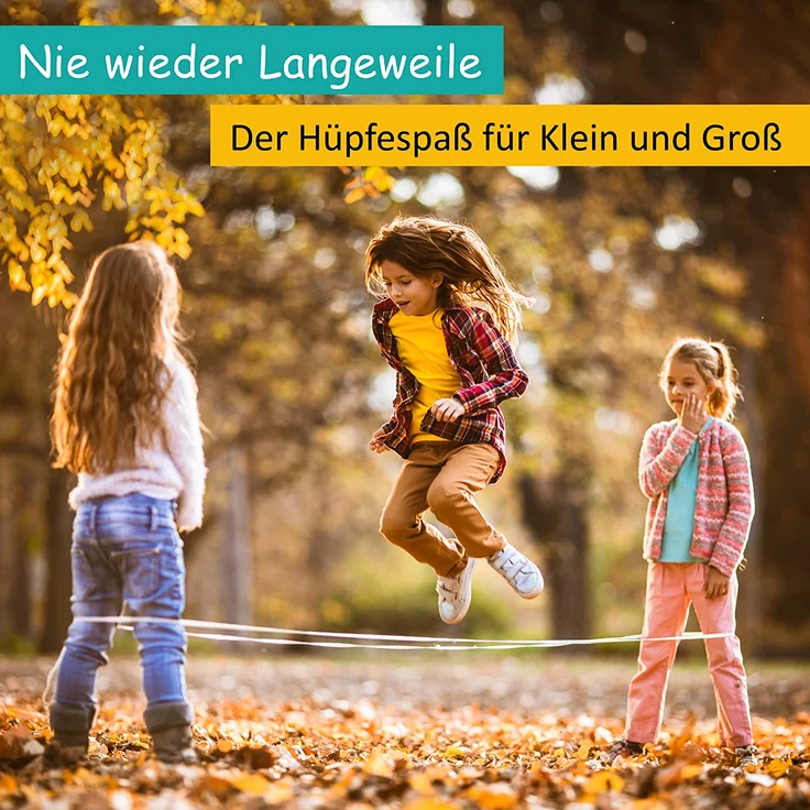 GLÜCKSWOLKE Gummitwist + Anleitung (Buch) mit 25 Spiele I Hüpfgummi für Kinder Sport I Hüpfspiele - Gummi Twist I Outdoor Gartenspiele I Spielzeug für draußen I Geschenke für Junge & Mädchen – NEU - Preisvergleich – Bild 5