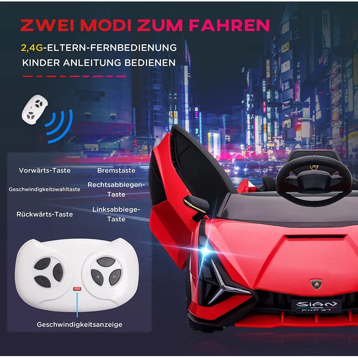 Kinder Elektroauto mit Fernbedienung (Farbe: rot) – Bild 6