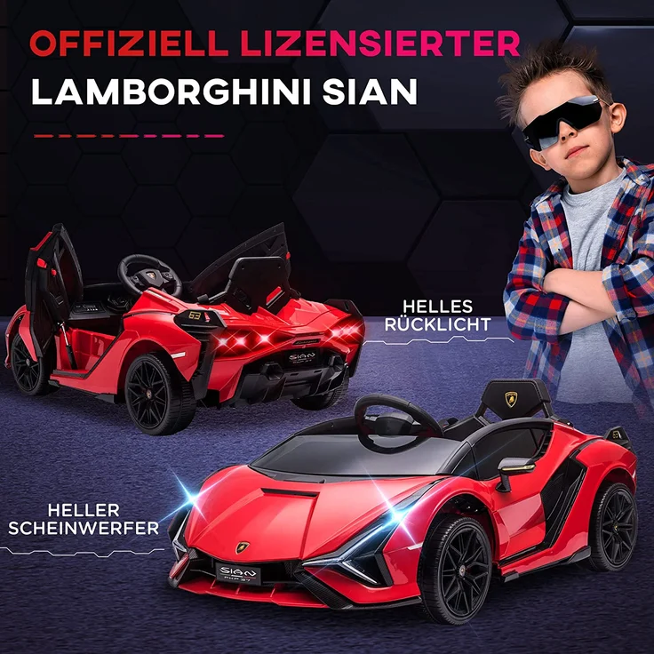 Kinder Elektroauto mit Fernbedienung (Farbe: rot) – Bild 7